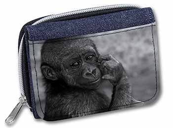 Baby Mountain Gorilla Unisex Denim Purse Wallet