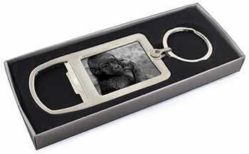 Baby Mountain Gorilla Chrome Metal Bottle Opener Keyring in Box