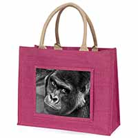Gorilla Large Pink Jute Shopping Bag