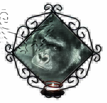 Gorilla Wrought Iron Wall Art Candle Holder