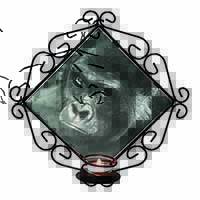 Gorilla Wrought Iron Wall Art Candle Holder