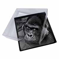 4x Gorilla Picture Table Coasters Set in Gift Box