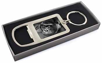 Gorilla Chrome Metal Bottle Opener Keyring in Box