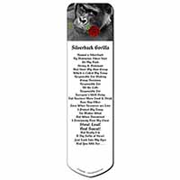 Gorilla with Red Rose in Mouth Bookmark, Book mark, Printed full colour