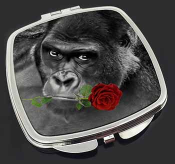 Gorilla with Red Rose in Mouth Make-Up Compact Mirror