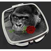 Gorilla with Red Rose in Mouth Make-Up Compact Mirror