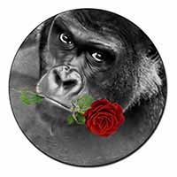 Gorilla with Red Rose in Mouth Fridge Magnet Printed Full Colour