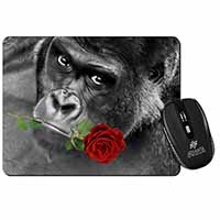 Gorilla with Red Rose in Mouth Computer Mouse Mat