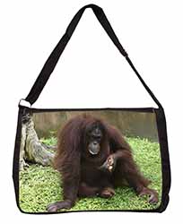Orangutan Large Black Laptop Shoulder Bag School/College