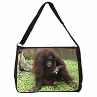 Orangutan Large Black Laptop Shoulder Bag School/College