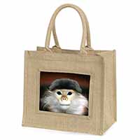 Cheeky Monkey Large Natural Jute Shopping Bag Christmas Gift Idea