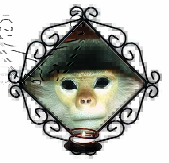 Cheeky Monkey Wrought Iron T-light Candle Holder Gift