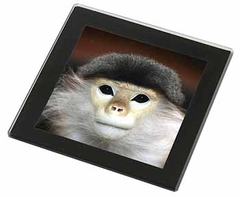 Cheeky Monkey Black Rim Glass Coaster Animal Breed Gift