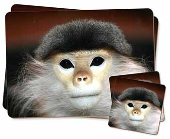 Cheeky Monkey Twin 2x Placemats+2x Coasters Set in Gift Box