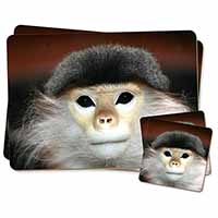 Cheeky Monkey Twin 2x Placemats+2x Coasters Set in Gift Box