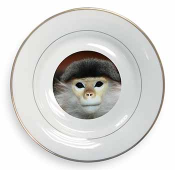 Cheeky Monkey Gold Rim Plate in Gift Box Christmas Present