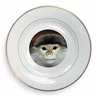 Cheeky Monkey Gold Rim Plate in Gift Box Christmas Present