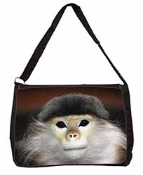 Cheeky Monkey Large Black Laptop Shoulder Bag School/College