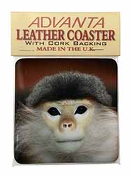 Cheeky Monkey Single Leather Photo Coaster Animal Breed Gift