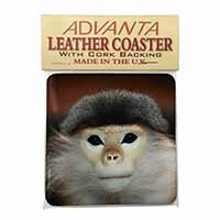 Cheeky Monkey Single Leather Photo Coaster Animal Breed Gift