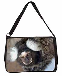 Marmoset Monkey Large Black Laptop Shoulder Bag School/College