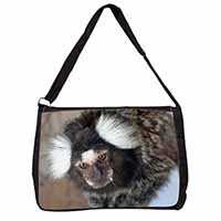 Marmoset Monkey Large Black Laptop Shoulder Bag School/College
