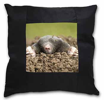 Garden Mole Black Satin Feel Scatter Cushion