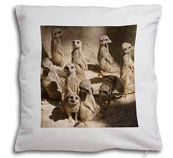 Meerkats Soft White Velvet Feel Scatter Cushion