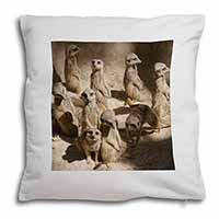 Meerkats Soft White Velvet Feel Scatter Cushion