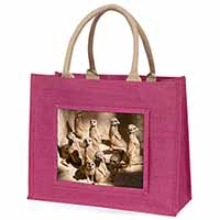 Meerkats Large Pink Jute Shopping Bag