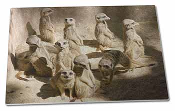 Large Glass Cutting Chopping Board Meerkats