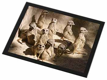 Meerkats Black Rim High Quality Glass Placemat