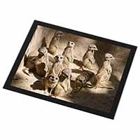 Meerkats Black Rim High Quality Glass Placemat