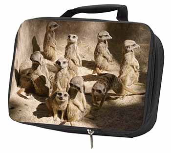 Meerkats Black Insulated School Lunch Box/Picnic Bag