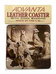 Meerkats Single Leather Photo Coaster
