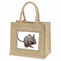 House Mouse Natural/Beige Jute Large Shopping Bag