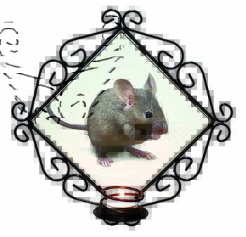 House Mouse Wrought Iron Wall Art Candle Holder