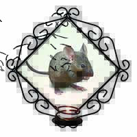 House Mouse Wrought Iron Wall Art Candle Holder