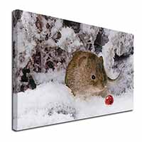 Cute Field Mouse in Snow Canvas X-Large 30"x20" Wall Art Print