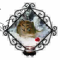 Cute Field Mouse in Snow Wrought Iron Wall Art Candle Holder