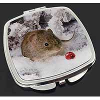 Cute Field Mouse in Snow Make-Up Compact Mirror