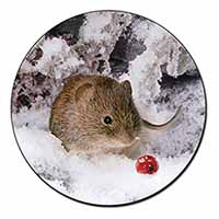 Cute Field Mouse in Snow Fridge Magnet Printed Full Colour