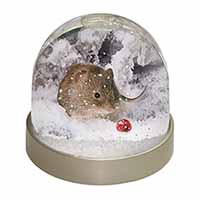 Cute Field Mouse in Snow Snow Globe Photo Waterball