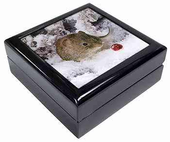 Cute Field Mouse in Snow Keepsake/Jewellery Box