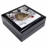 Cute Field Mouse in Snow Keepsake/Jewellery Box