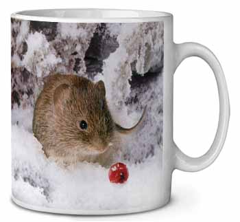 Cute Field Mouse in Snow Ceramic 10oz Coffee Mug/Tea Cup