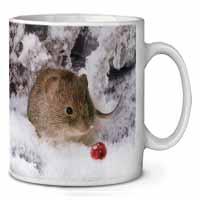 Cute Field Mouse in Snow Ceramic 10oz Coffee Mug/Tea Cup
