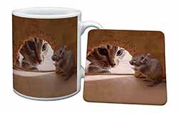 Cat and Mouse Mug and Coaster Set