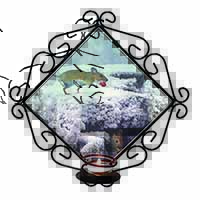 Field Mice, Snow Mouse Wrought Iron Wall Art Candle Holder