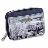 Field Mice, Snow Mouse Unisex Denim Purse Wallet